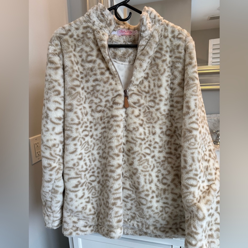 Pink Lily Leopard Quarter Zip
